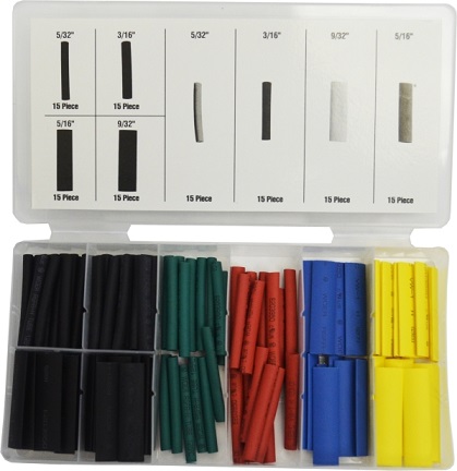 GRIP - 120 PC 5-COLOUR HEAT SHRINK TUBING ASSORTMENT